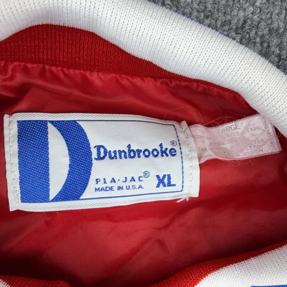 Vintage Dunbrooke Jacket Mens XL Red Nylon Hill's Logo PLA-JAC Varsity USA